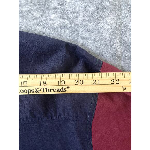 Vintage 90s Bugle Boy Shirt Mens XL Short Sleeve Collared Retro Red Blue Green - Picture 7 of 8